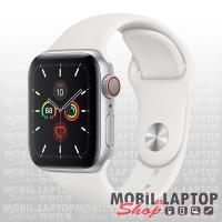 Apple Watch S5 40mm ezüst alumíniumtok, fehér sportszíjjal (MWV6FD/A)
