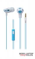 Astrum EB240 univerzális 3,5mm jack kék-fehér sztereó headset mikrofonnal, slim kábellel