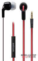 Astrum EB260 univerzális 3,5mm jack fekete-piros sztereó headset mikrofonnal, slim kábellel