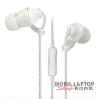 Astrum EB400 univerzális 3,5mm fehér, fémházas sztereó headset mikrofonnal, prémium hangzással