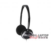 Astrum Fejhallgató mikrofonnal fekete - ezüst színben puha fülpárnával HS-221 / HS210