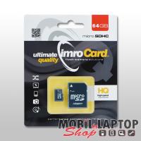 IMRO 64GB micro SD (SDHC Class 10 UHS-I) memória kártya adapterrel