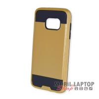 Kemény hátlap Samsung G920 Galaxy S6 ütésálló műanyag + gumi arany