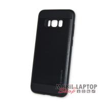 Kemény hátlap Samsung G955 Galaxy S8 Plus ütésálló műanyag + gumi fekete