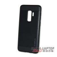 Kemény hátlap Samsung G965 Galaxy S9 Plus ( 6,2" ) ütésálló műanyag + gumi fekete