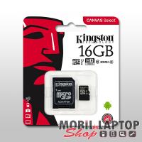Kingston 16GB SD micro Canvas Select 80R (SDHC Class 10 UHS-I) (SDCS/16GB) memória kártya adapterre