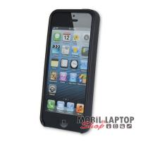 Szilikon tok Apple iPhone 5 / 5S / SE varrott bőrhatású fekete