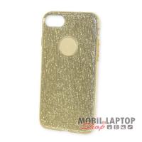 Szilikon tok Apple iPhone 7 / 8 ( 4,7" ) csillámos arany 3 in 1 szálcsiszolt