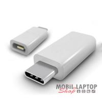 Univerzális Micro USB / USB Type-C átalakító adapter ezüst
