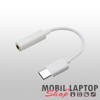 Univerzális USB Type-C / Jack 3,5mm (anya) átalakító adapter fehér