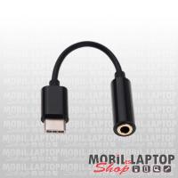 Univerzális USB Type-C / Jack 3,5mm (anya) átalakító adapter fekete