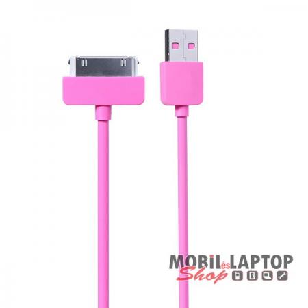 Adatkábel Apple iPhone 2G / 3G / 3GS / 4 / 4S és iPad 1 / 2 / 3 és iPod rózsaszín / lila