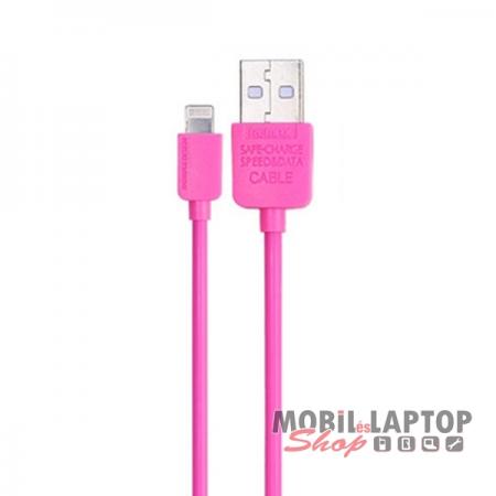 Adatkábel Apple iPhone 5 / 6 / 6S / SE / 7 és iPad Air / Mini lightning rózsaszín REMAX