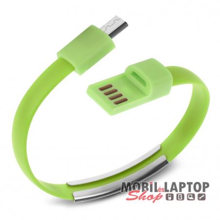 Adatkábel univerzális Micro USB zöld csuklópánt