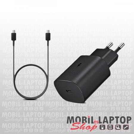 Hálózati töltő Samsung USB Type-C 25W fekete ( EP-TA800EBE+EP-DA705BBE/DG977/DA905 ) gyorstöltés