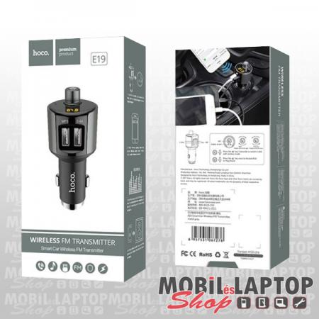 hoco. E19 Smart autós töltő 2 USB2.4A + Bluetooth FM transmitter