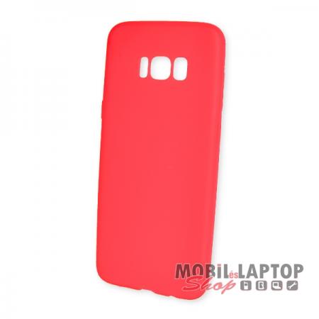 Szilikon tok Samsung G955 Galaxy S8 Plus ultravékony matt piros
