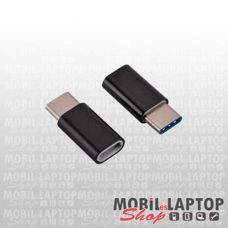 Univerzális Micro USB / USB Type-C átalakító adapter fekete