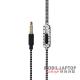 Astrum EB200 univerzális 3,5mm jack fehér-fekete sztereó headset mikrofonnal, szövetbevonatos kábel