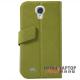 Flippes tok Samsung I9500 / I9505 / I9515 Galaxy S4 oldalra nyíló zöld BASEUS Faith bőr