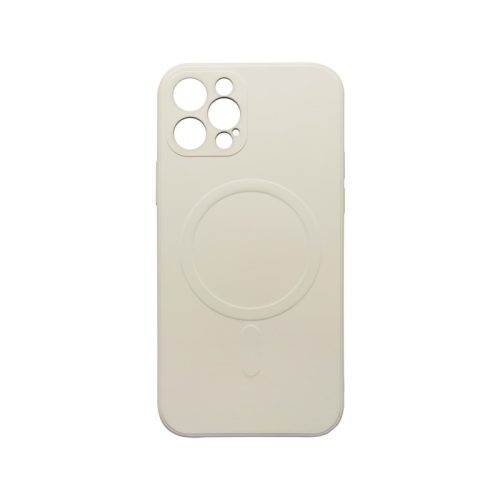 Szilikon tok Apple iPhone 12 Pro ( 6,1" ) MagSafe támogatással kameravédős bézs
