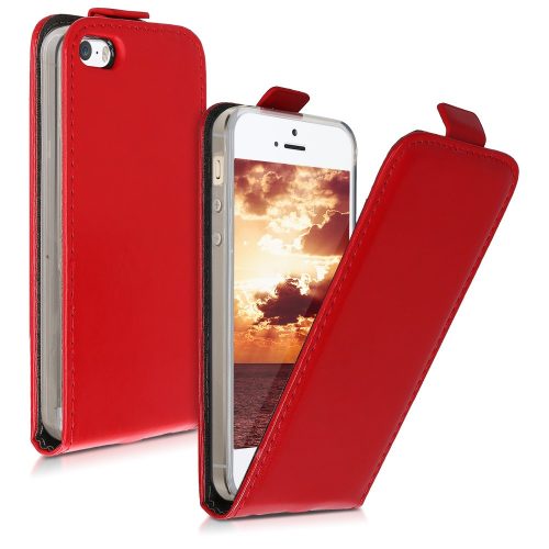 Flippes tok Apple iPhone 5 / 5S / SE piros lefelé nyíló