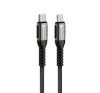Adatkábel Apple USB Type-C / 8pin lightning 2m szövethálós fekete FORCELL F-ENERGY C259