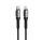 Adatkábel Apple USB Type-C / 8pin lightning 2m szövethálós fekete FORCELL F-ENERGY C259