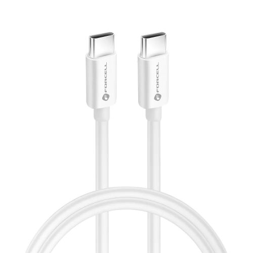 Adatkábel univerzális USB Type-C / USB Type-C 100W PD, QC4.0 1m fehér FORCELL C339