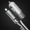 Autós töltő átalakítható Apple iPhone 8 pin és Micro USB 3.4A plusz USB ezüst-fehér FINCHY REMAX