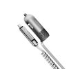 Autós töltő átalakítható Apple iPhone 8 pin és Micro USB 3.4A plusz USB ezüst-fehér FINCHY REMAX