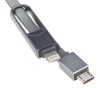 Autós töltő átalakítható Apple iPhone 8 pin és Micro USB 3.4A plusz USB ezüst-fehér FINCHY REMAX