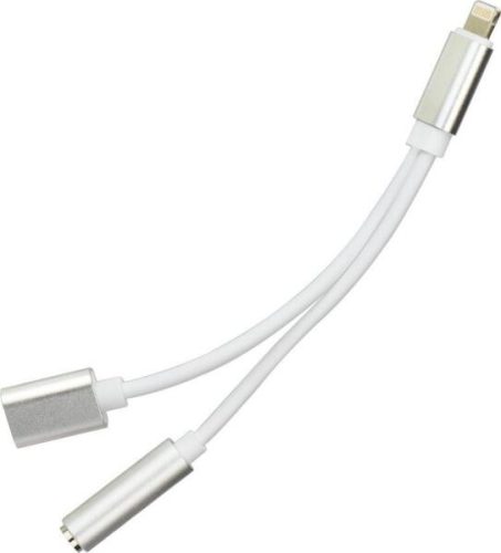 Adapter Apple lighting 8-pin és 3,5mm Jack (anya) / Apple lightning 8-pin (apa) átalakító adapter