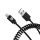 Adatkábel Apple iPhone 8pin 1,5M fekete tekercselt lightning adatkábel MFI engedéllyel PRÉMIUM