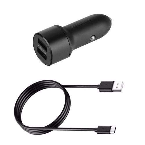 Autós töltő Samsung USB Type-C 2000mAh gyorstöltő fekete ( EP-L1100 / EP-DG970BBE )