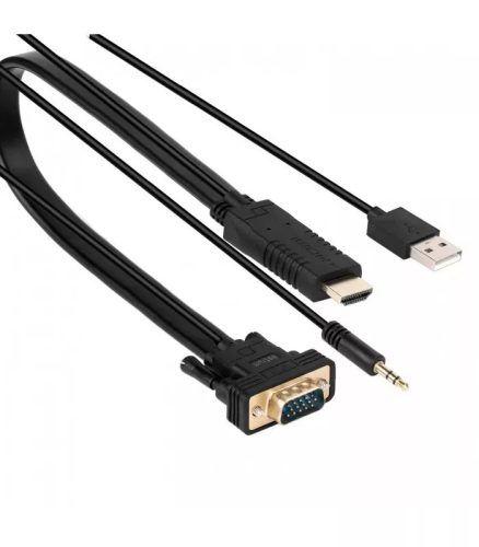 Astrum DA460 HDMI apa - VGA apa / 3,5MM jack audio / Micro USB all in one audio - video adapter