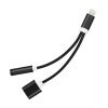 Apple iPhone 7 / 8 / X. lightning - 3,5mm jack / lightning átalakító adapter ezüst/fekete