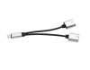 Apple iPhone 7 / 8 / X. lightning - 2x lightning elosztó adapter ezüst/fekete