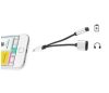 Apple iPhone 7 / 8 / X. lightning - 2x lightning elosztó adapter ezüst/fekete
