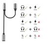 Apple iPhone 7 / 8 / X. lightning - 2x lightning elosztó adapter ezüst/fekete