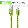 Adatkábel Apple iPhone 8pin lightning 1,2m szövethálós zöld SWISSTEN