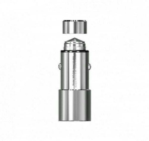 Autós töltő prémium fémházas 2,4A, 2X USB, ezüst fém WK Legend WP-C06