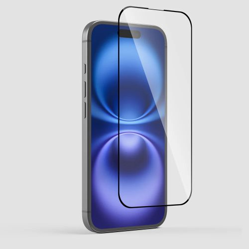 Fólia Samsung S906 Galaxy S22 Plus fekete kerettel teljes kijelzős ( 6,6" ) ÜVEG