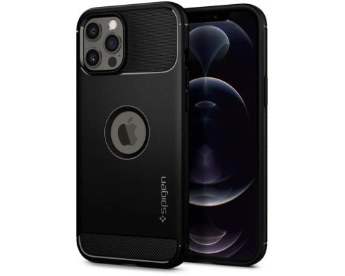 Kemény hátlap Apple iPhone 12 Pro Max ( 6,7" ) Rugged Armor Spigen SGP matt fekete ütésálló