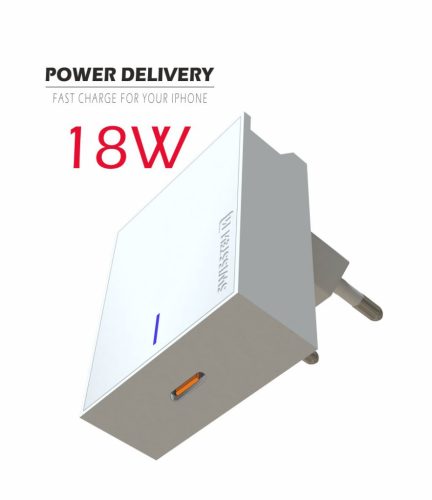 Hálózati töltő univerzális USB Type-C adapter Power Delivery 3.0 18W fehér SWISSTEN