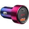 Baseus Magic Series LCD Type-C + Power Delivery + USB QC 45W autós töltő adapter piros
