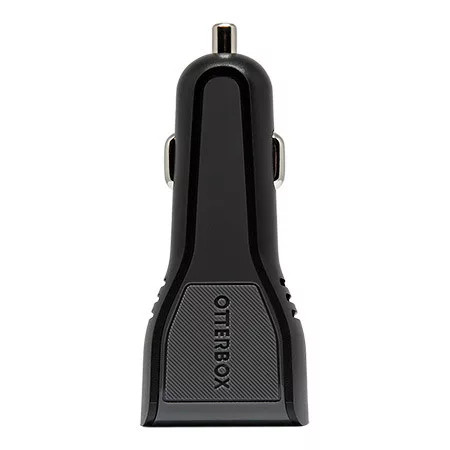 Autós töltő 1xUSB 5V 2,4A 12W 1xType-C 5V 3A 15W gyorstöltés fekete OtterBox