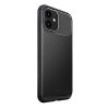 Szilikon tok Apple iPhone 12 Mini ( 5,4" ) közepesen ütésálló fekete karbon minta UNIQ