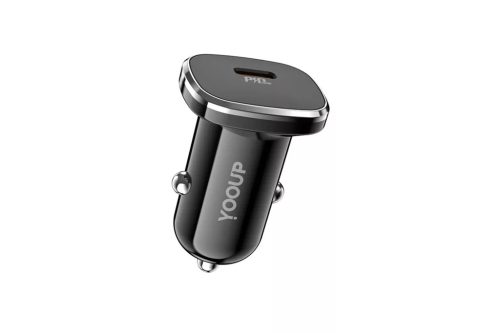 Autós töltő USB Type-C 18W Power Delivery fekete YOOUP C03
