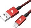 Adatkábel Apple 8pin lightning MFi 2m piros-fekete Rampow RAB08
